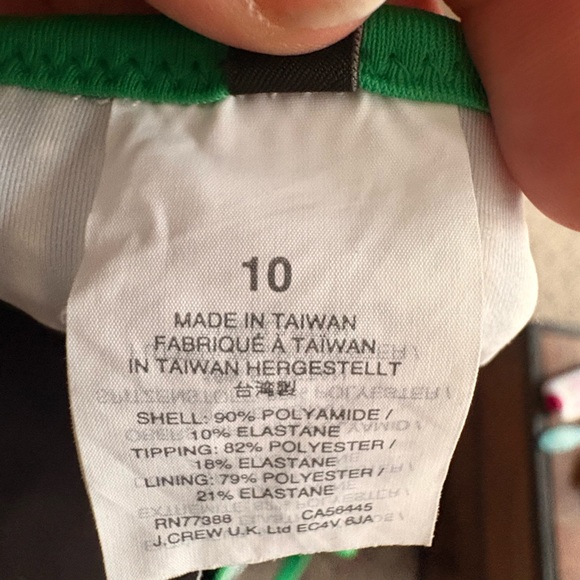 J. Crew Green and White Top - Picture 3 of 4